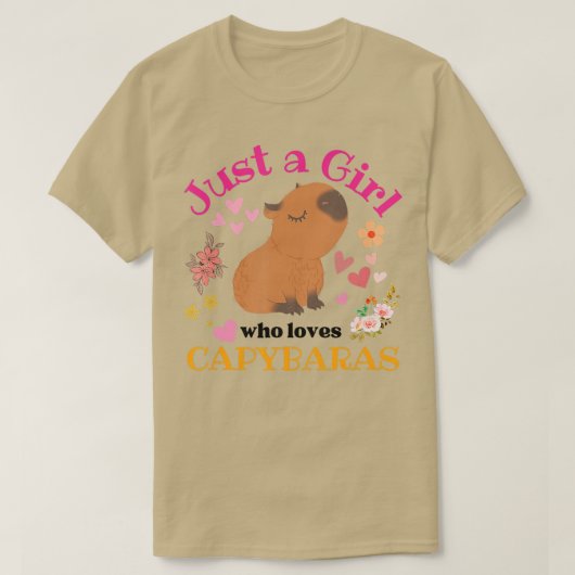キャピバラの女の子のためにキャピバラを愛する少女たち Tシャツ (デザイン正面)