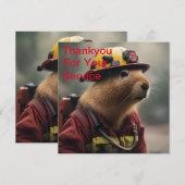 「キャピバラの救出：消防士Extraordinair サンキューカード (正面/裏面)