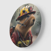 「キャピバラの救出:消防士Extraordinair ラージ壁時計 (傾斜)