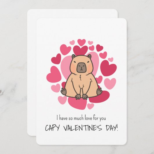 キャピバラはキャピバレンタインデーをとても愛している 招待状 (正面/裏面)