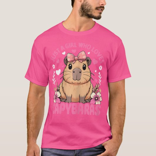 キャピバラを愛しているだけの女の子 Tシャツ (正面)