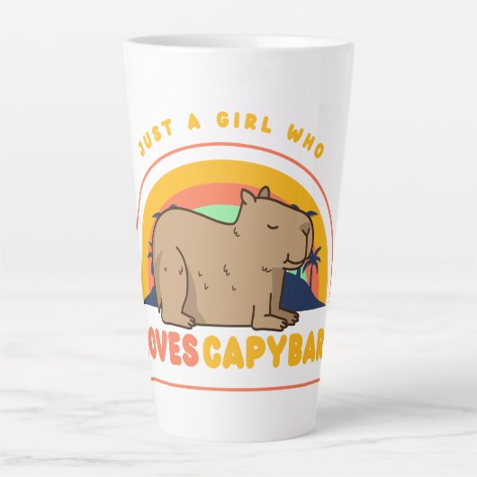 キャピバラを愛する少女に過ぎない カフェラテマグ (正面)