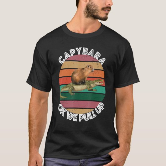 キャピバラアリゲーターミームOK我々プルアップ Tシャツ (正面)