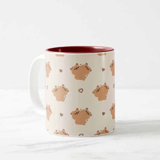 キャピバラカップルMUG ツートーンマグカップ (正面左)