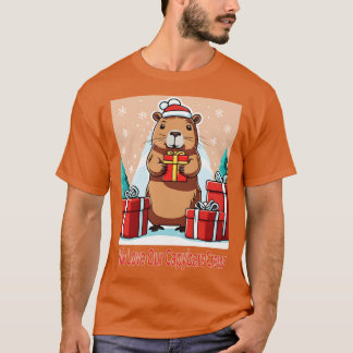 キャピバラクリスマスユール(キリスト降誕祭)ラブアワカピバラクルー Tシャツ