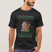 キャピバラサンタ醜いクリスマスセーター休日の愛 Tシャツ (正面)