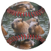 キャピバラスが川で泳いでいた。 ソフトボール (裏面)