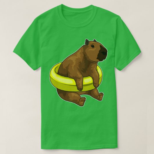 キャピバラスイミングライフブイ Tシャツ (デザイン正面)