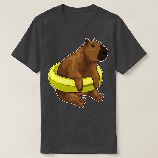 キャピバラスイミングライフブイ Tシャツ (デザイン正面)