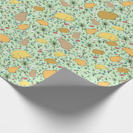 キャピバラスイングリーン ラッピングペーパー