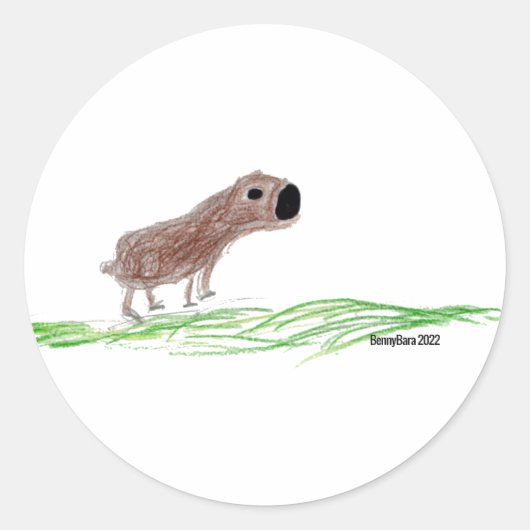 キャピバラステッカー ラウンドシール (正面)