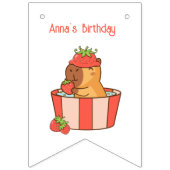 キャピバラバンティンバナー | かわいい動物をテーマにしたパーティー バンティングフラッグ (第1の旗)