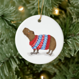 キャピバラパーソナライズされたクリスマスツリーの装飾 セラミックオーナメント