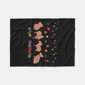 キャピバラメリークリスマスキャピバラズラバーカおもしろいップ フリースブランケット (正面(横))