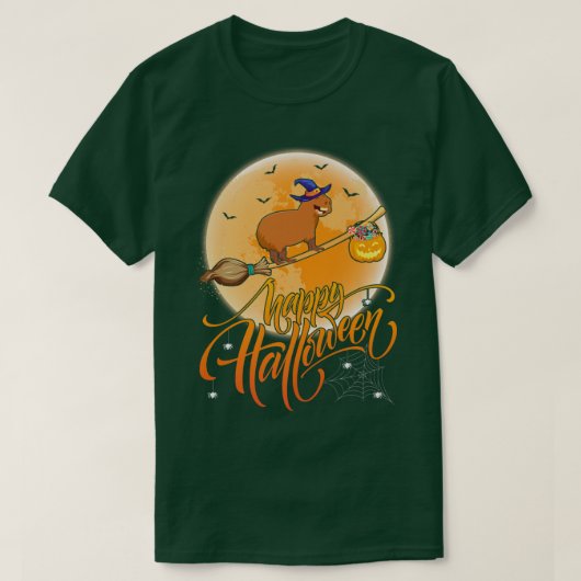 キャピバラライドウィッチショットムーンヴィンテージキャピバラハル Tシャツ (デザイン正面)