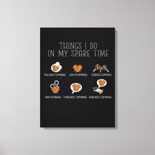 キャピバララバーアートキッズキャピおもしろいバラ キャンバスプリント (正面)