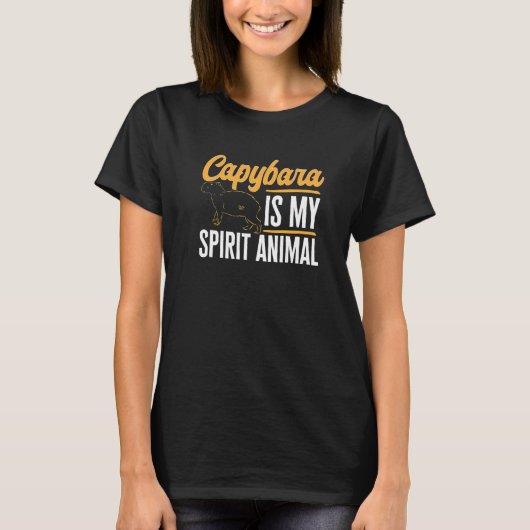 キャピバラ動物ペットキャピバラは私の霊獣である Tシャツ (正面)