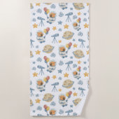 キャピバラ宇宙飛行士パターンビーチタオル ビーチタオル (正面)