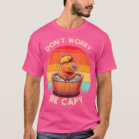 キャピバラ心配しないキャピキャピバラ恋人 Tシャツ (正面)
