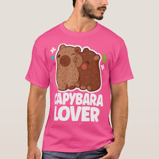 キャピバラ恋人かわいいキャピバラオーナー Tシャツ (正面)