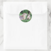 キャピバラ母と息子ステッカー ラウンドシール (バッグ)