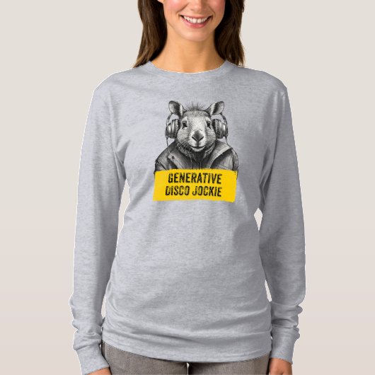 キャピバラ生成ディスコクールジョッキーおもしろいTシャツ Tシャツ (正面)