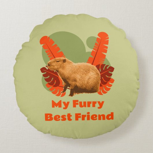 キャピバラ私の怒り最高のの友人 ラウンドクッション (正面)