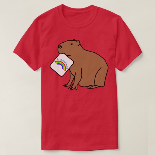 キャピバラ・パンズとレインボー Tシャツ (デザイン正面)