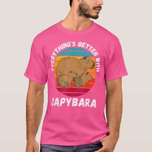 キャピバラCapybaraですべてが良い Tシャツ (正面)
