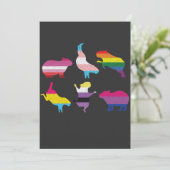 キャピバラLGBTQレインボーウォーターピッグトランスジェンダープライド サンキューカード (スタンド正面)