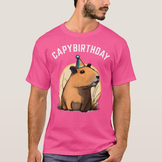 キャピバースデー誕生日キャピバラ Tシャツ (正面)