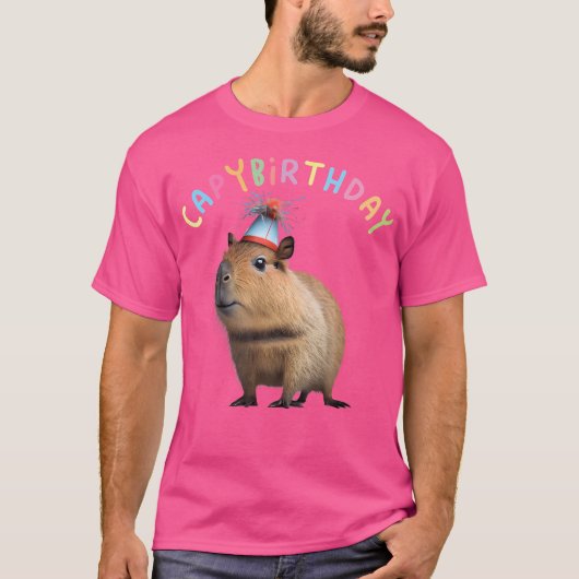 キャピバースデー誕生日キャピバラ Tシャツ (正面)