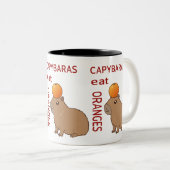 キャピバ食べラス・オレンジ・マグ | 可愛おもしろいい ツートーンマグカップ (正面右)