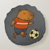 キャピボールのチャンピオン：スポーティなキャピバラ ラウンドクッション (裏面)