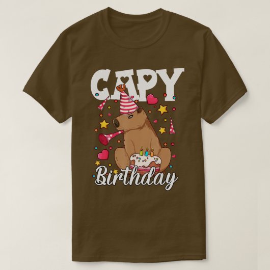 キャピー誕生日カピバラプラッシュカピバラカピバラ Tシャツ (デザイン正面)