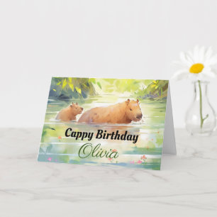 キャピー誕生日! – カワイカピバラ誕生日カード カード