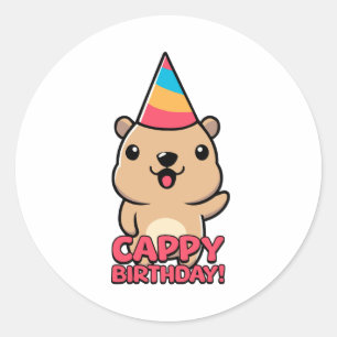 キャピー誕生日!可愛いキャピバラプン漫画 ラウンドシール