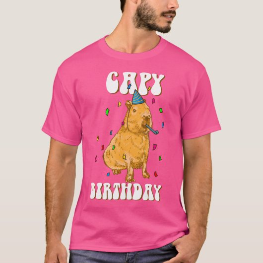 キャピー誕生日Iキャピおもしろいバラ Tシャツ (正面)