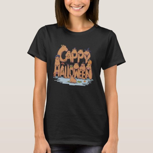 キャピ不気味バラハロウィーンキャピ不気味ーハロウィンA Tシャツ (正面)