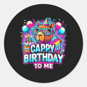 キャピ誕生日おもしろいキャピー誕生日トゥメカピバラ ラウンドシール