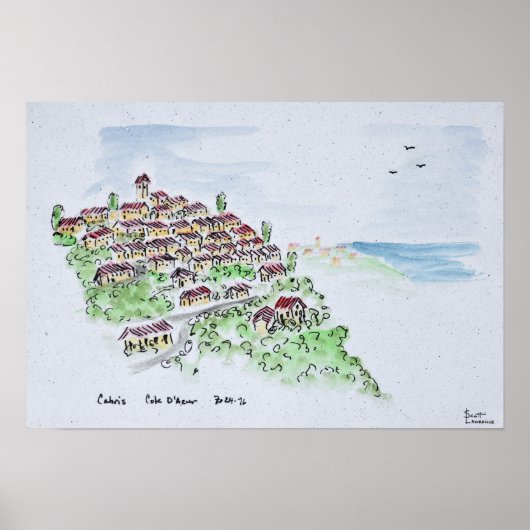 キャブリスの丘の上の村 |フランス，プロヴァンス ポスター (正面)