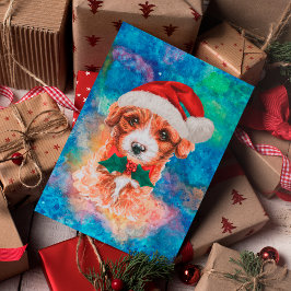 キャブードル犬のクリスマス シーズンポストカード