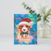 キャブードル犬のクリスマス シーズンポストカード (スタンド正面)