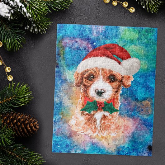 キャブードル犬のクリスマス ジグソーパズル