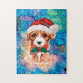 キャブードル犬のクリスマス ジグソーパズル (縦)