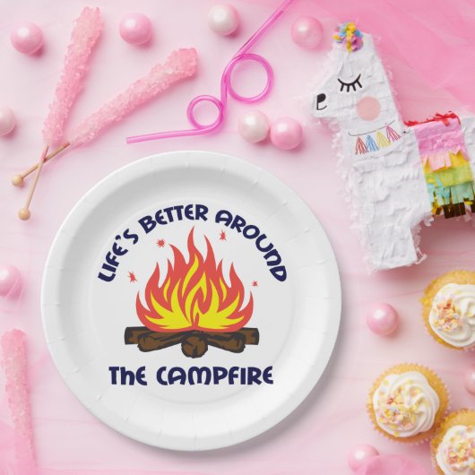 キャプのまわりにファイア ペーパープレート (パーティー)