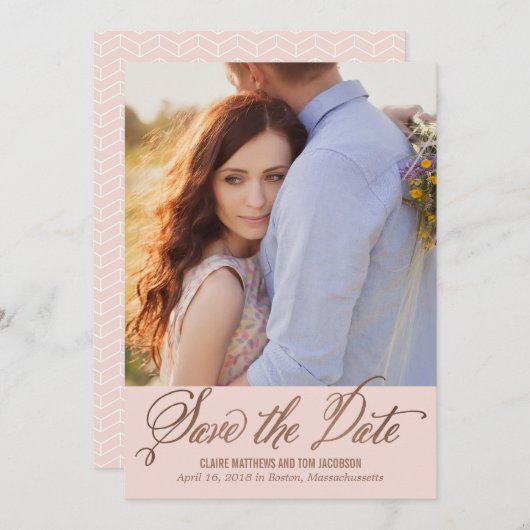 キャプシモダンョンの編集可能な色日付カードを保存 セーブザデート (正面/裏面)