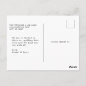 キャプショフォーマルン婚約日付の保存 ポストカード (裏面)