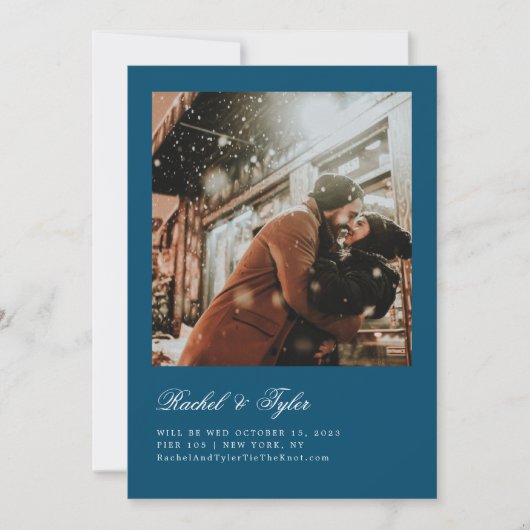 キャプショフォーマルン婚約日付の保存 招待状 (正面)