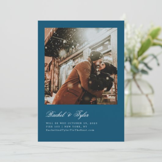 キャプショフォーマルン婚約日付の保存 招待状 (スタンド正面)